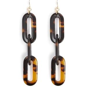 Faux Tortoise Drop Earrings
